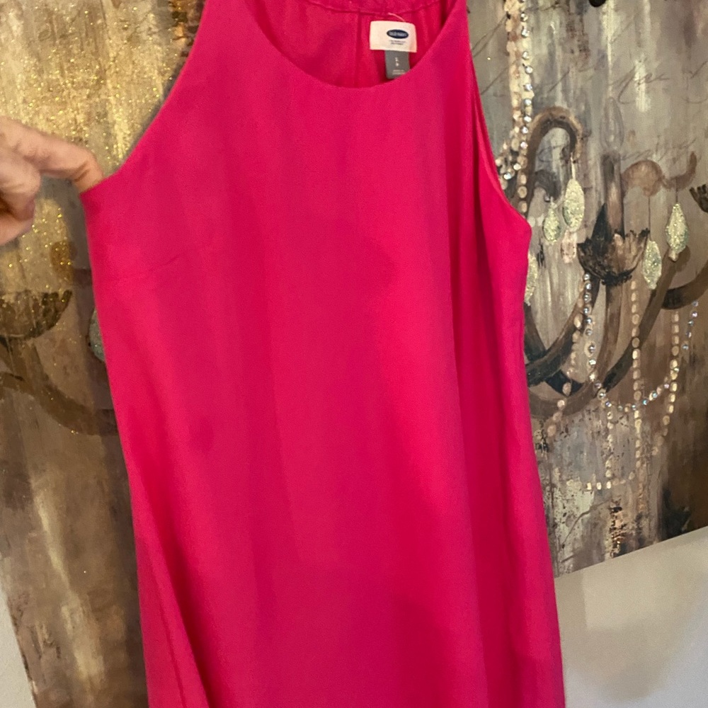 EUC Hot Pink Old Navy Hi Lo Halter Dress - Picture 9 of 12